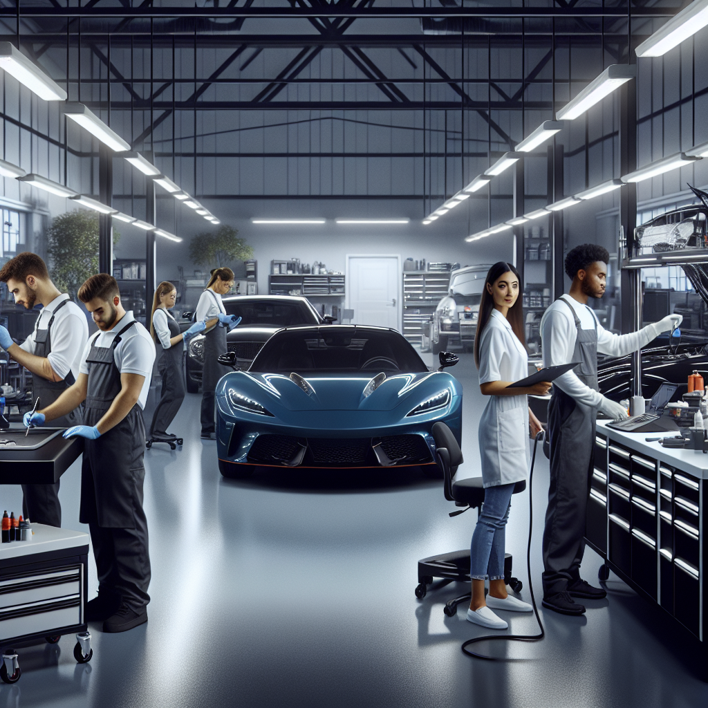 Professional paint correction workshop with expert technicians